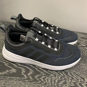 Adidas fukasa run women's running shoes size 9.5 black white athletic sneakers